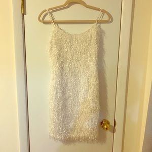 Mini White Fringe Dress